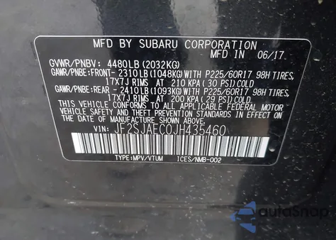 2018 Subaru Forester 2.5I Premium from USA, damaged, VIN JF2SJAEC0JH435460